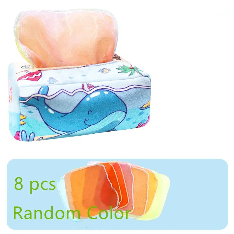 Montessori Toys Magic Tissue Box Baby Educational Learning Activity Sensory Toy for Kids Finger Exercise Busy Board Baby Game