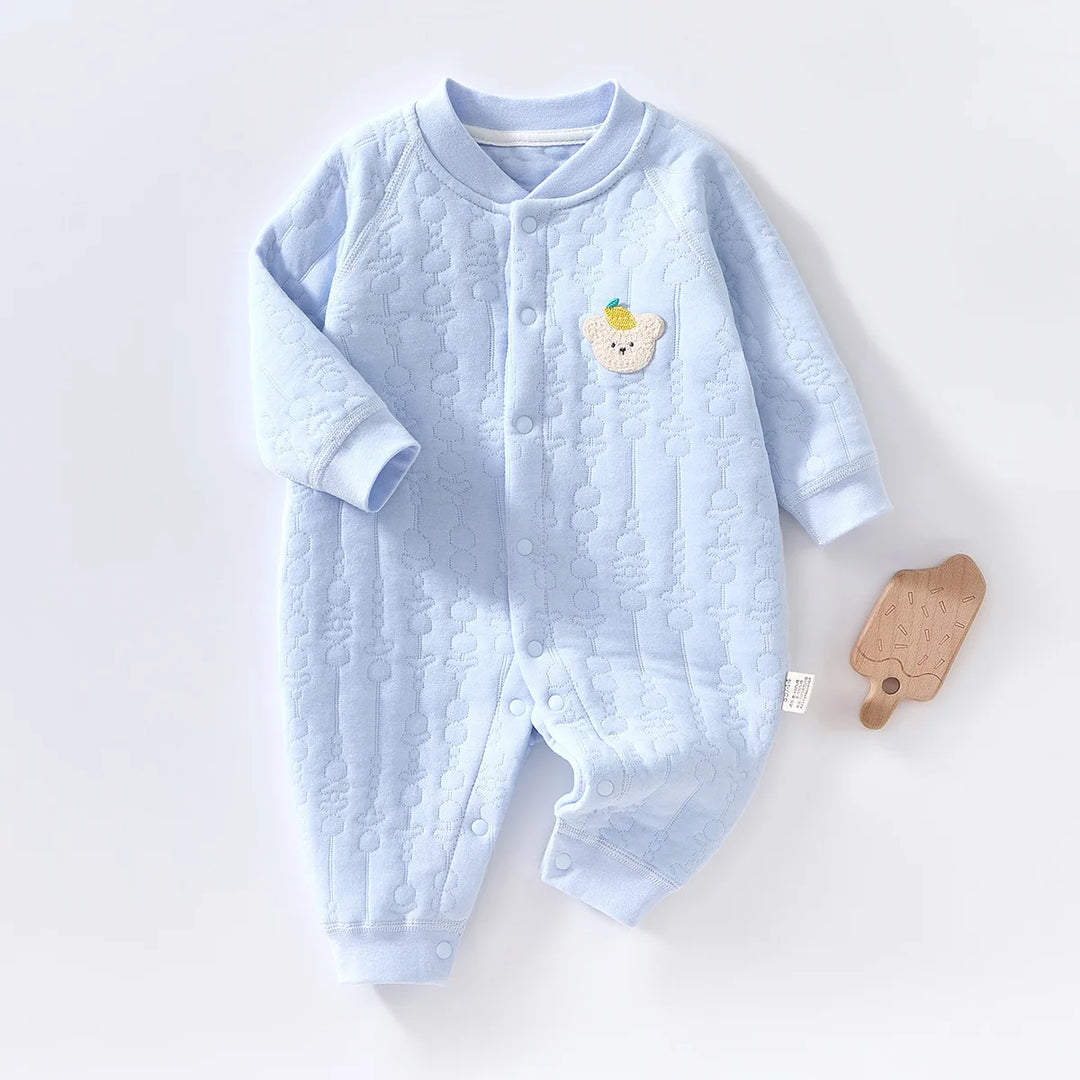 Baby Cotton Romper Suit Winter Warm Underwear Pure Cotton No-seam Base Layer Clothes Thermal Bib Overalls for Newborn Babies