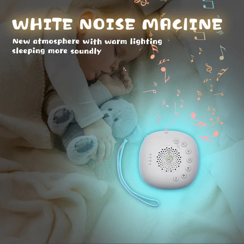 6/10/20Songs White Noise Sound Machine Portable Baby SleepMachine Soothing Sounds Volume Adjustable Builtin Rechargeable Battery