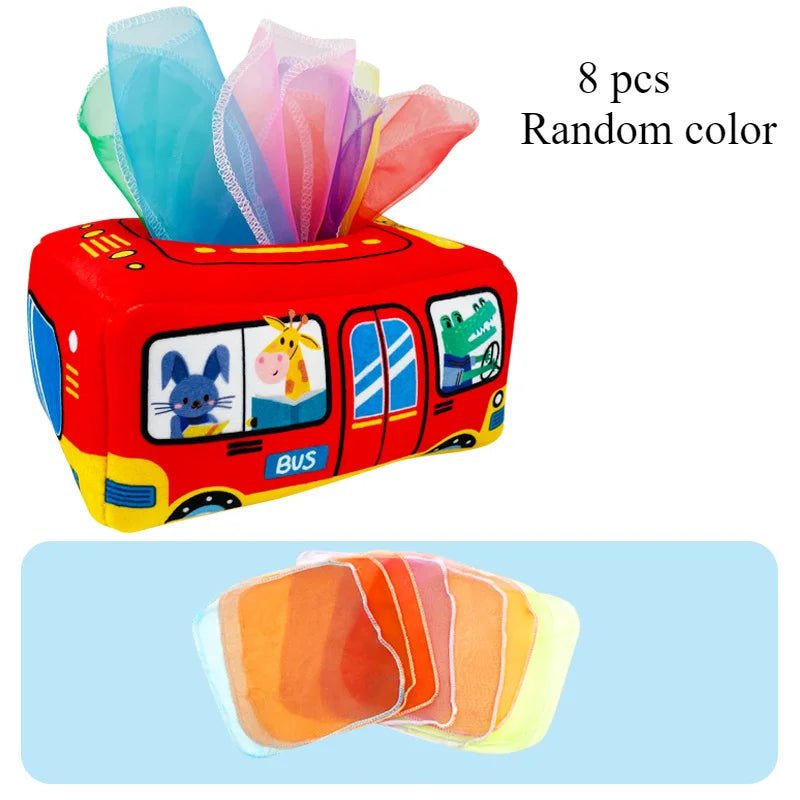 Montessori Toys Magic Tissue Box Baby Educational Learning Activity Sensory Toy for Kids Finger Exercise Busy Board Baby Game