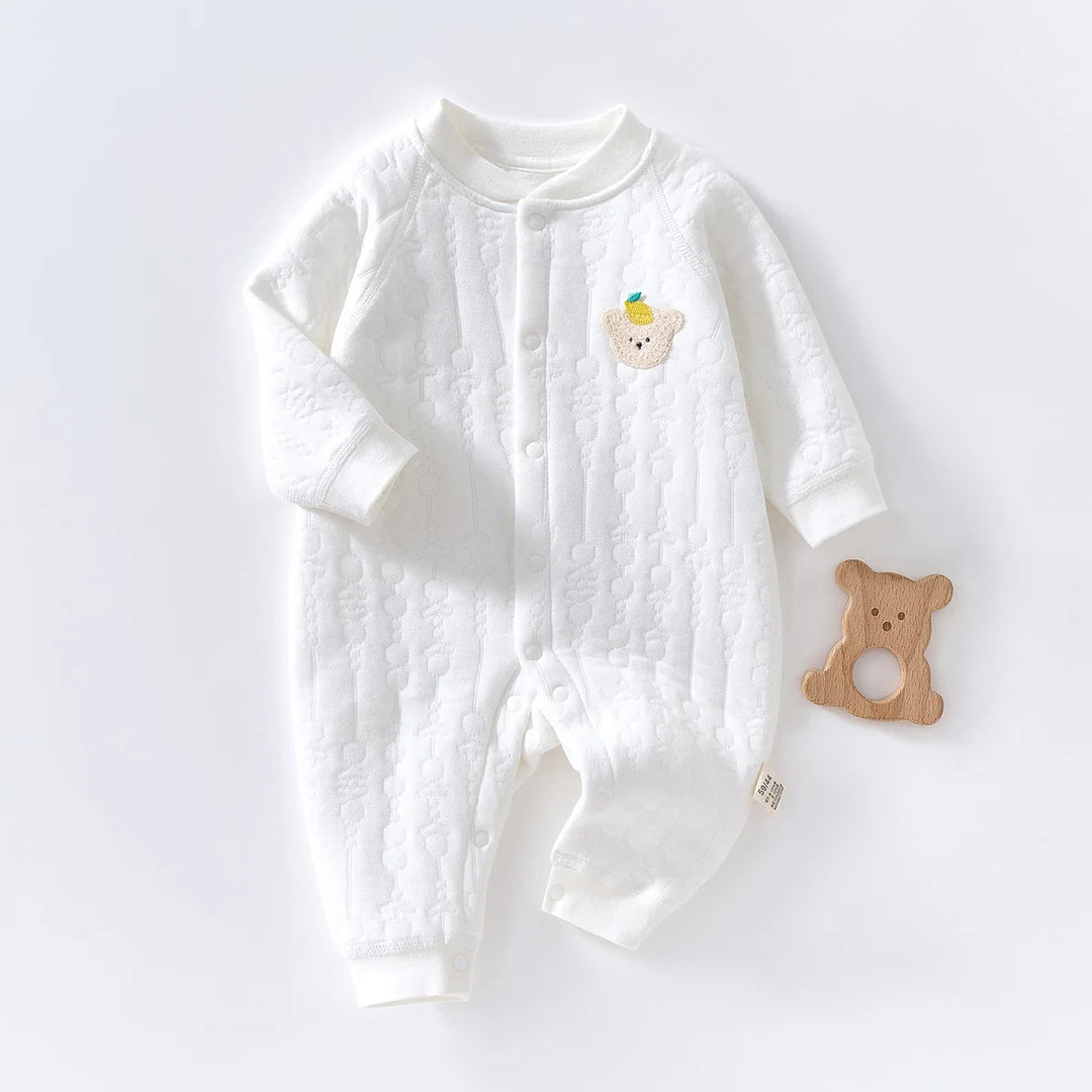 Baby Cotton Romper Suit Winter Warm Underwear Pure Cotton No-seam Base Layer Clothes Thermal Bib Overalls for Newborn Babies