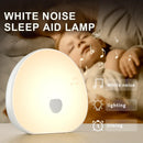 Luminária de Cabeceira Infantil com Ruído Branco, 10 Sons Relaxantes, Luz Colorida e Timer