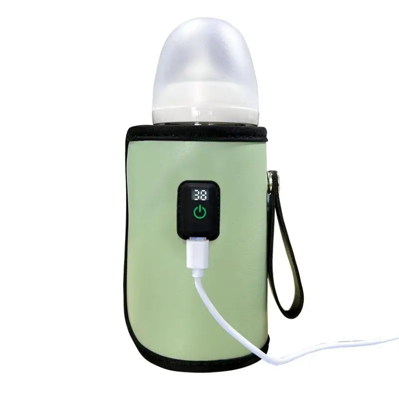 **1 Set 7 Temperature Adjust Insulated Breastmilk Warm Bag USB Charging Feeding Bottle Heater Heating Sleeve Milk Warmer