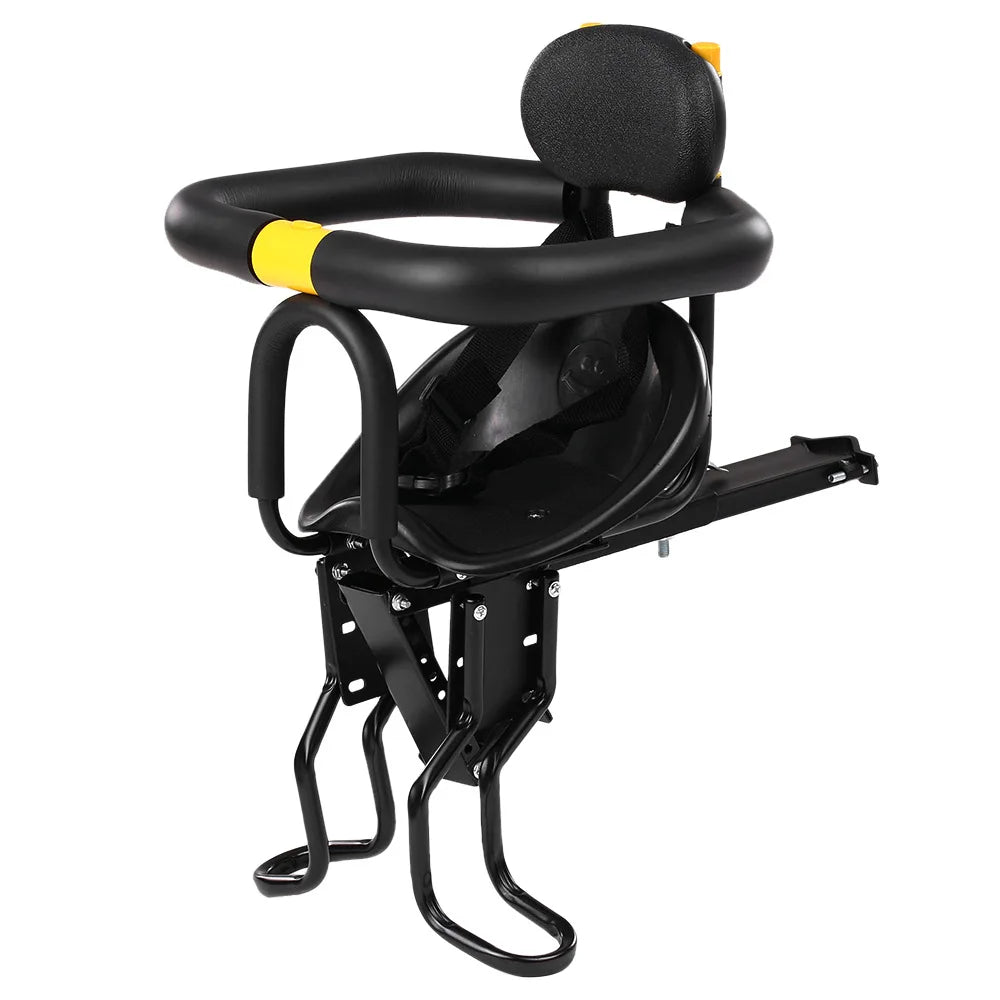 PANGDUBE Universal Front Bike Child Seat Adjustable Baby Bicycle Carrier with Safety Belt Foldable Kids Cycle Seat for Mountain