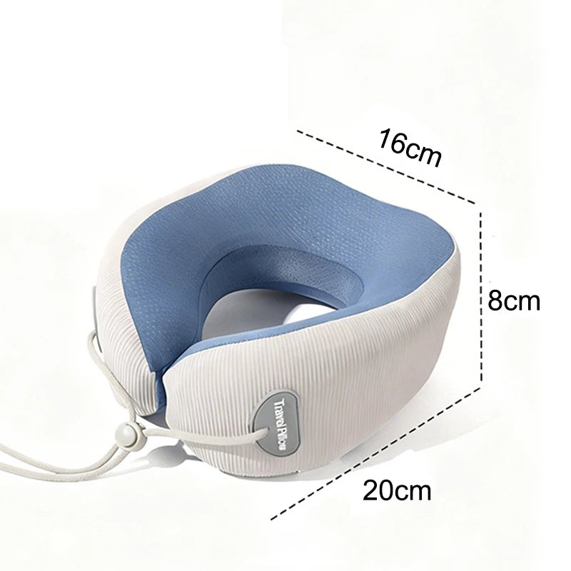 Kid's U-Shaped Memory Foam Neck Pillow for Naps Travel Slow Rebound 360° Support Neck Pillow with Removable Cover for Children