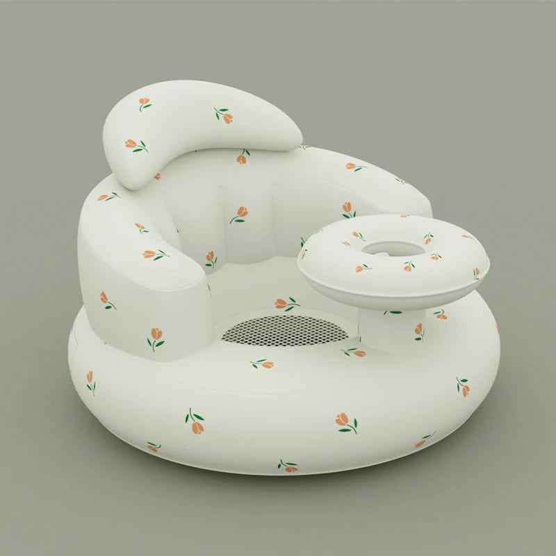 Baby Sofa Inflatable Seat for Babies  Chair with Tray, Built in Air Pump Infant Back Support Sofa Toddler Chair for Sitting Up