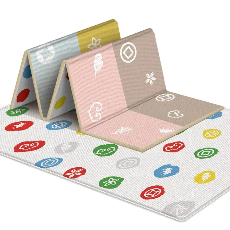 97*177cm Baby Play Mat Foldable Children Carpet Double-Sided Pattern Kid Room Carpet Educational Activity Surface Easy to Carry
