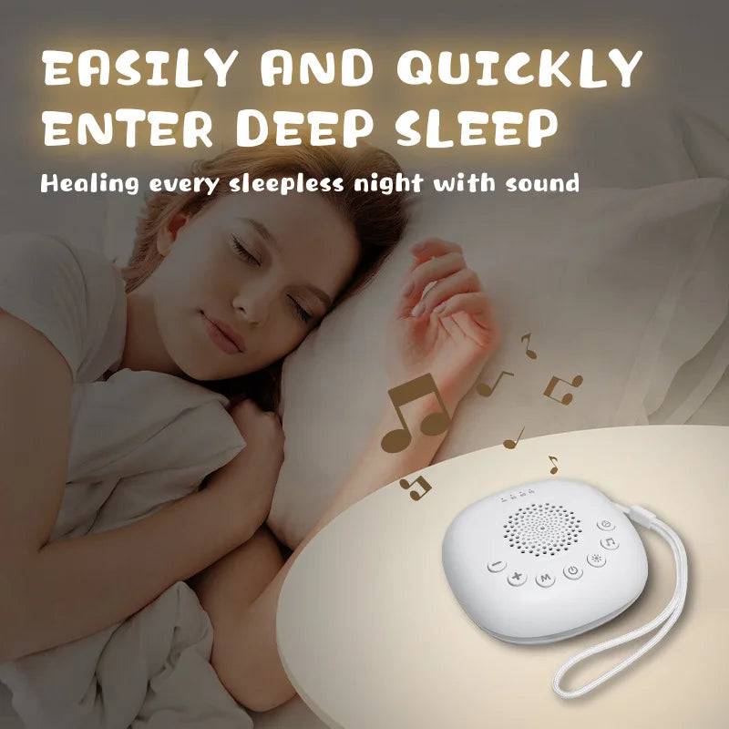 6/10/20Songs White Noise Sound Machine Portable Baby SleepMachine Soothing Sounds Volume Adjustable Builtin Rechargeable Battery