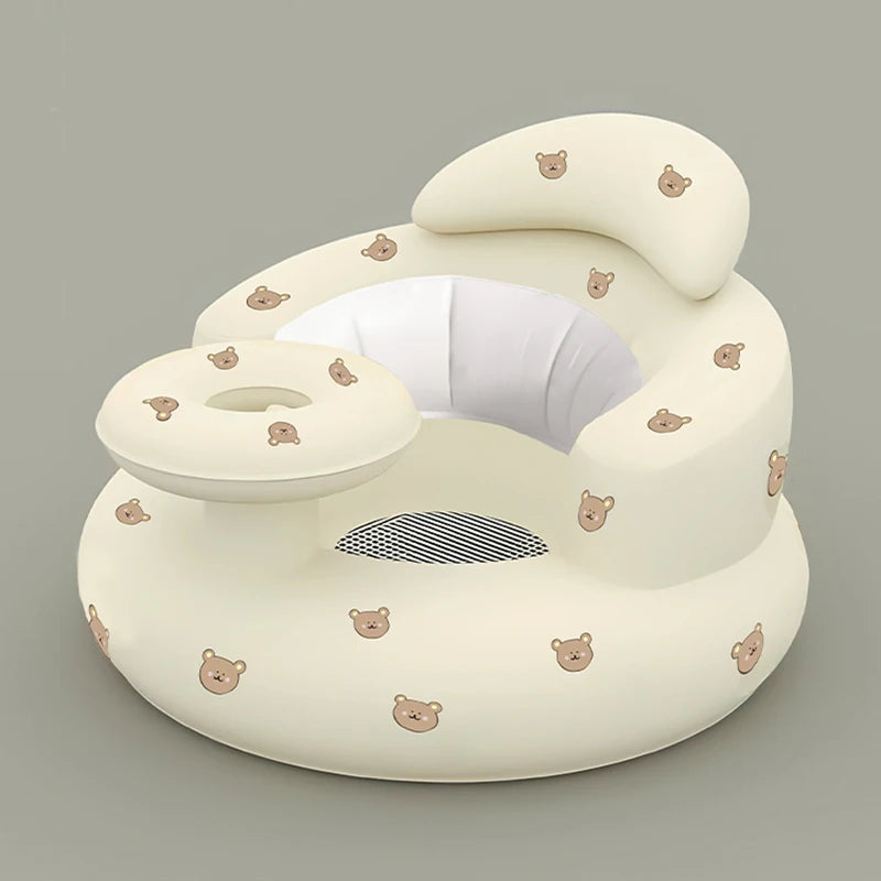 Baby Sofa Inflatable Seat for Babies  Chair with Tray, Built in Air Pump Infant Back Support Sofa Toddler Chair for Sitting Up