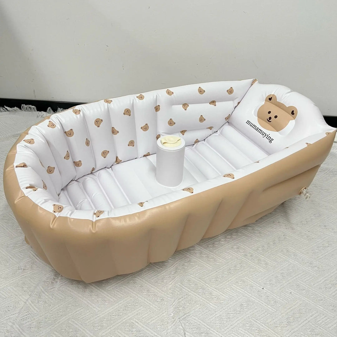 1PCS Inflatable Baby Bathtub / Baby Inflatable Chair, Toddler Bathing Tub with Air Pump Back Support Portable Seat