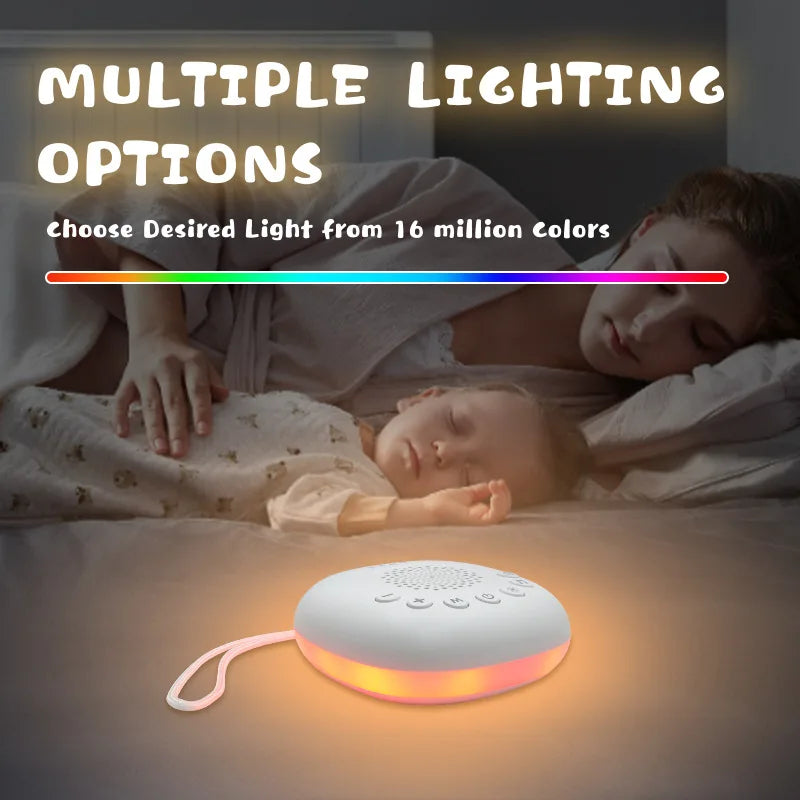 6/10/20Songs White Noise Sound Machine Portable Baby SleepMachine Soothing Sounds Volume Adjustable Builtin Rechargeable Battery