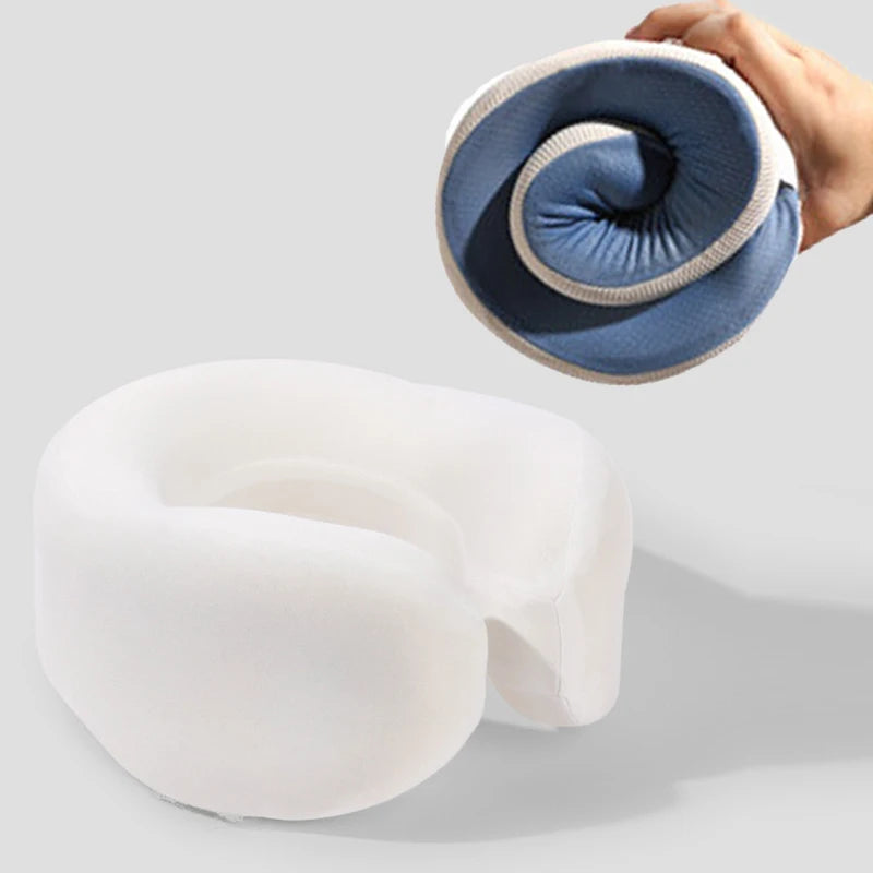 Kid's U-Shaped Memory Foam Neck Pillow for Naps Travel Slow Rebound 360° Support Neck Pillow with Removable Cover for Children