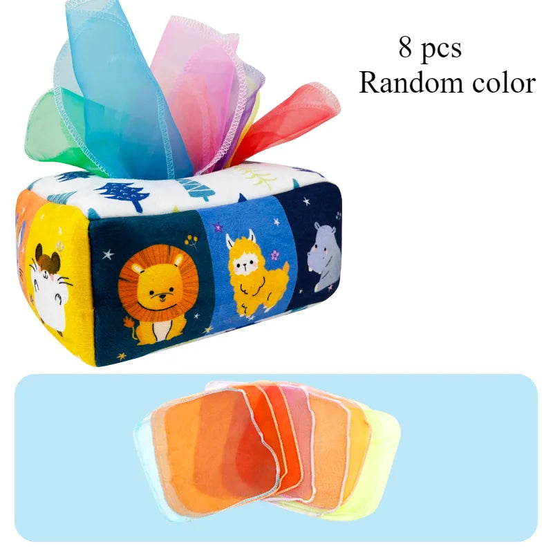 Montessori Toys Magic Tissue Box Baby Educational Learning Activity Sensory Toy for Kids Finger Exercise Busy Board Baby Game