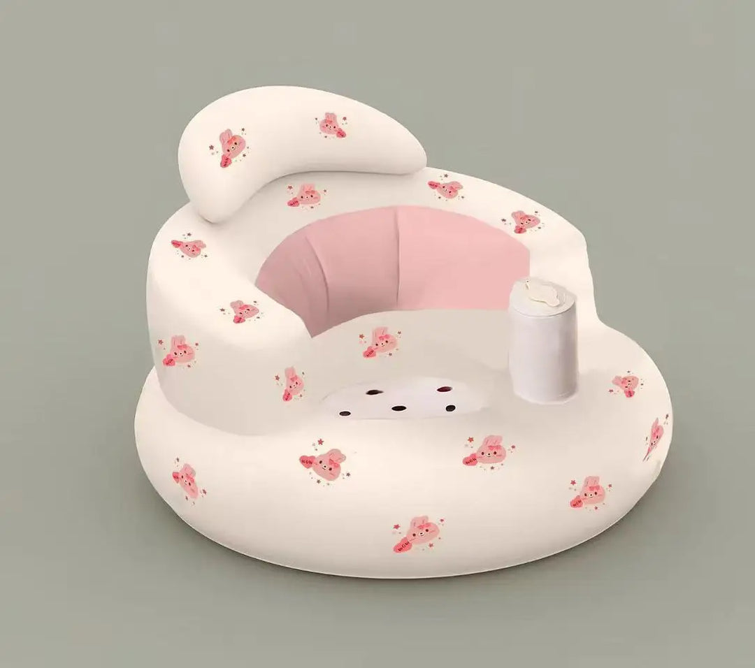 Baby Sofa Inflatable Seat for Babies  Chair with Tray, Built in Air Pump Infant Back Support Sofa Toddler Chair for Sitting Up