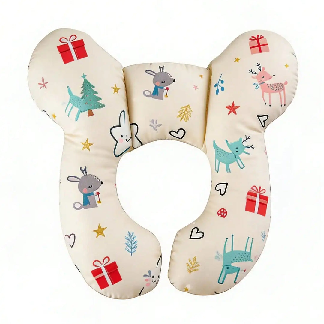 1Pc Baby U-Shaped Pillow, Infant Travel Neck Pillow, Soft-Breathable-Cute Cartoon Pattern, Soft Baby Head Support Cushion, Suitable for Car Seats, Strollers, and Travel