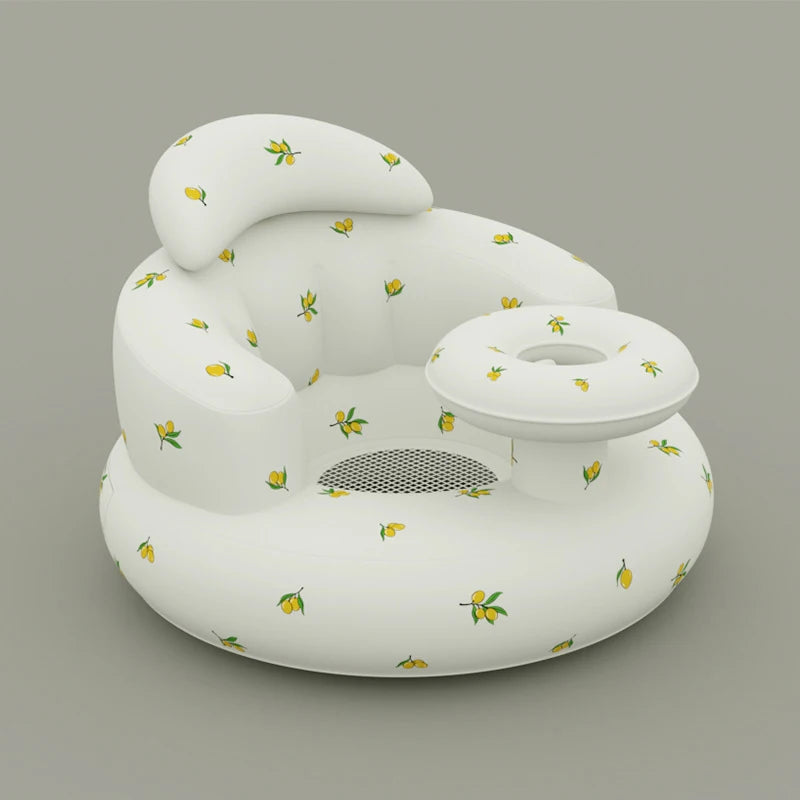 Baby Sofa Inflatable Seat for Babies  Chair with Tray, Built in Air Pump Infant Back Support Sofa Toddler Chair for Sitting Up