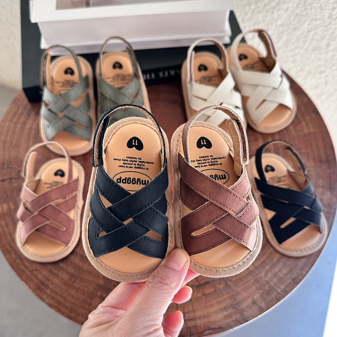 Baby Boys Girls Sandals Summer Wedding Dress Flats Shoes Infant Newborn Crib Footwear First Walkers Prewalkers