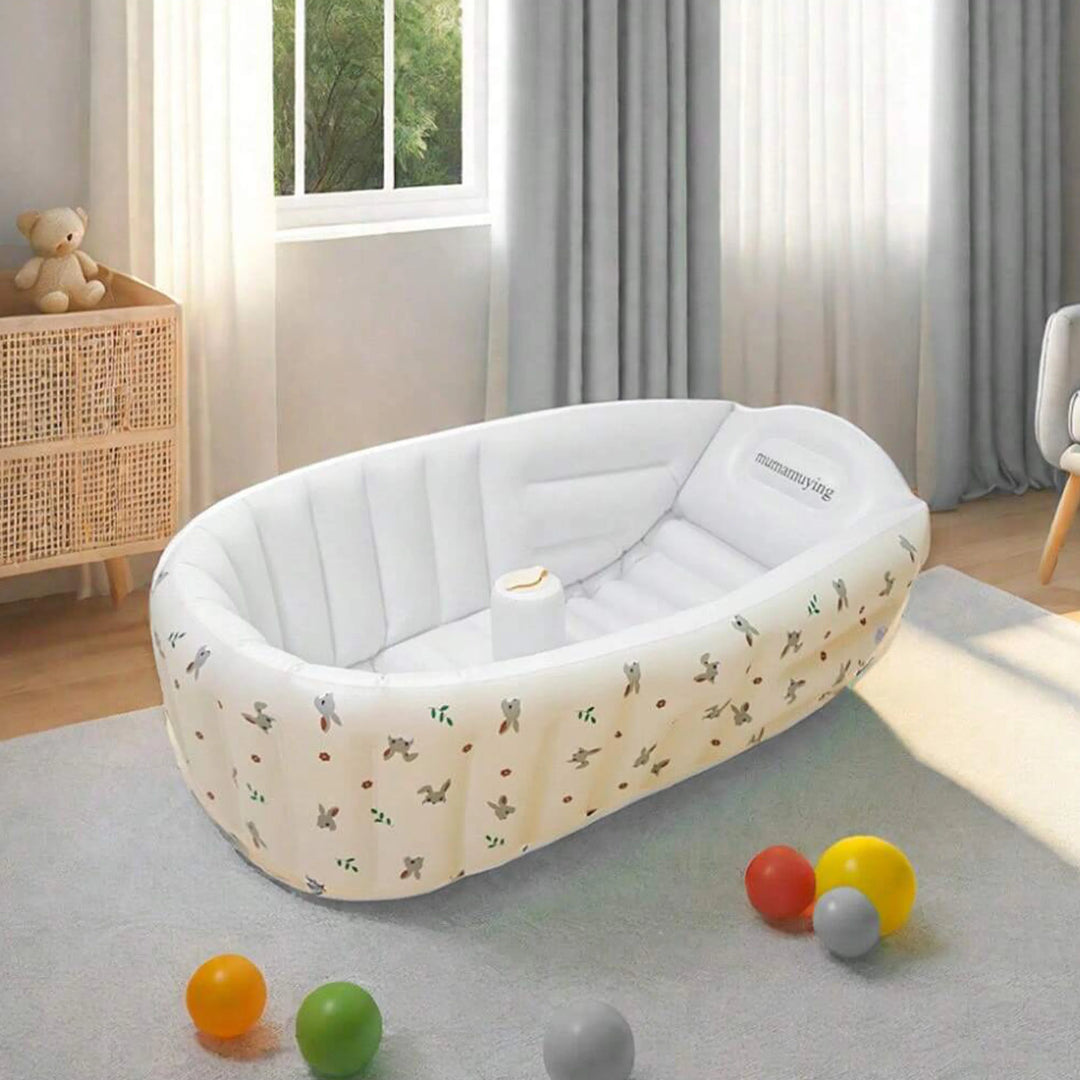 1PCS Inflatable Baby Bathtub / Baby Inflatable Chair, Toddler Bathing Tub with Air Pump Back Support Portable Seat