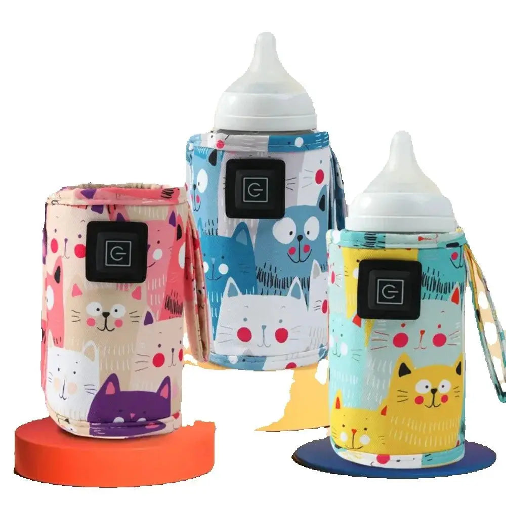 Portable USB Milk Warmer for Travel Electric Baby Bottle Heater with 3/5 Speed Options And Insulated Bag Fast Heating Water Warm