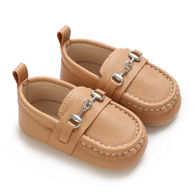 Spring And Autumn British Style Baby Leather Shoes 0-12 Months Old Baby Soft Sole Casual Walking Shoes