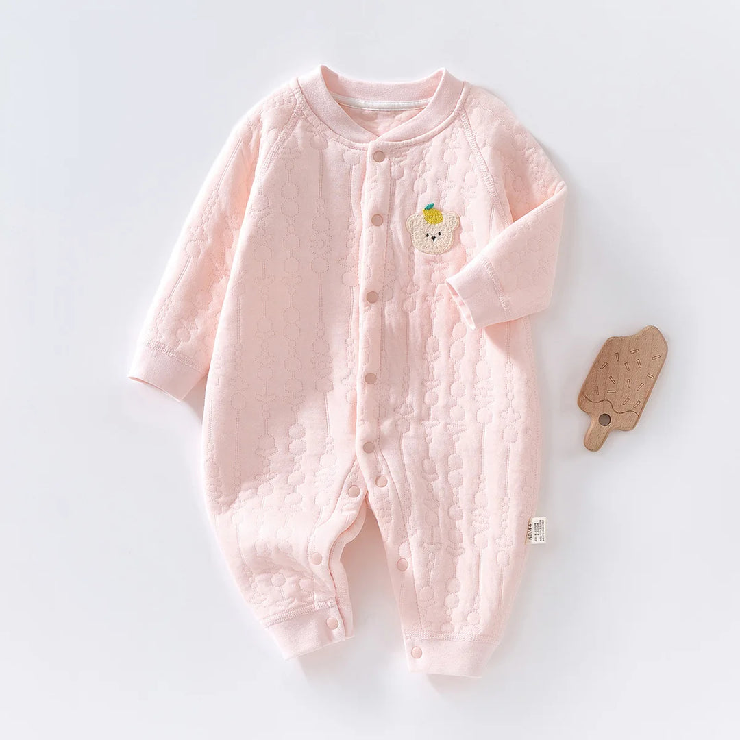 Baby Cotton Romper Suit Winter Warm Underwear Pure Cotton No-seam Base Layer Clothes Thermal Bib Overalls for Newborn Babies