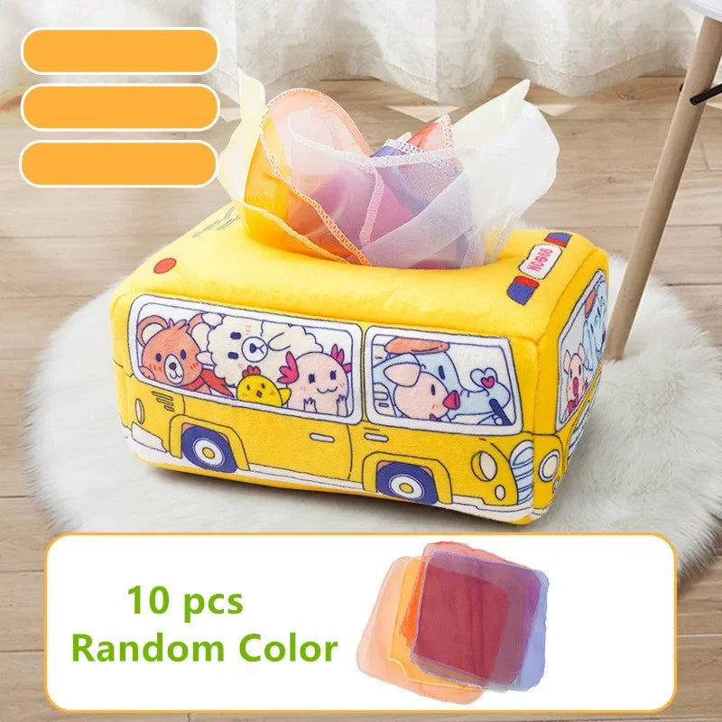 Montessori Toys Magic Tissue Box Baby Educational Learning Activity Sensory Toy for Kids Finger Exercise Busy Board Baby Game