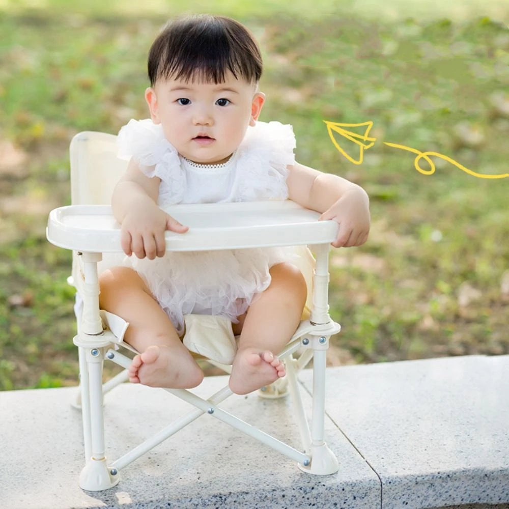 Comfortable Baby Foldable Chair Feeding Household Children's Folding Chair With Safty Belt Outdoor Baby Dining Seat
