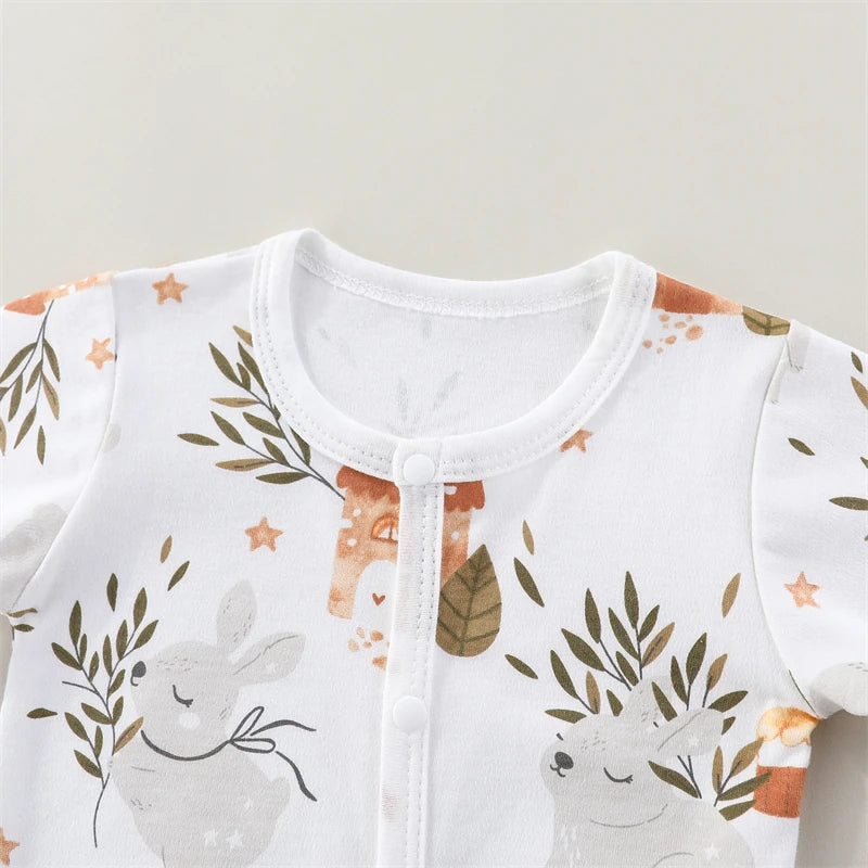 Baby romper for spring and autumn  newborn pure cotton footed onesie winter baby base layer full-body crawling suit
