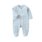 Newborn Baby Boys Girls Clothing 0-3 Months Pure Cotton Zipper Jumpsuit Long Sleeve Solid Color Bind Foot Bodysuits