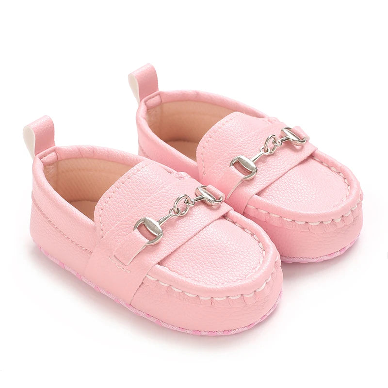 Spring And Autumn British Style Baby Leather Shoes 0-12 Months Old Baby Soft Sole Casual Walking Shoes