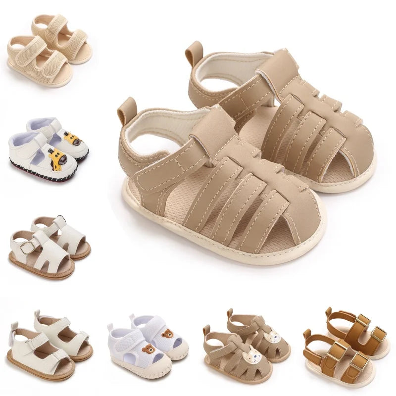 Infant Pre-Walker Shoes 0-1Year Baby Boys Casual Sandals Solid Color Breathable Comfort Spring Daily Walking Shoes