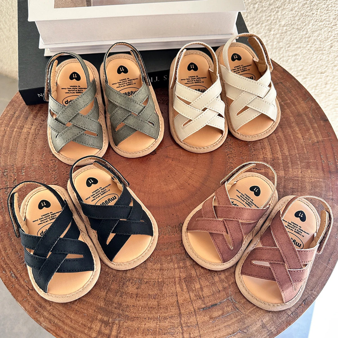 Baby Boys Girls Sandals Summer Wedding Dress Flats Shoes Infant Newborn Crib Footwear First Walkers Prewalkers