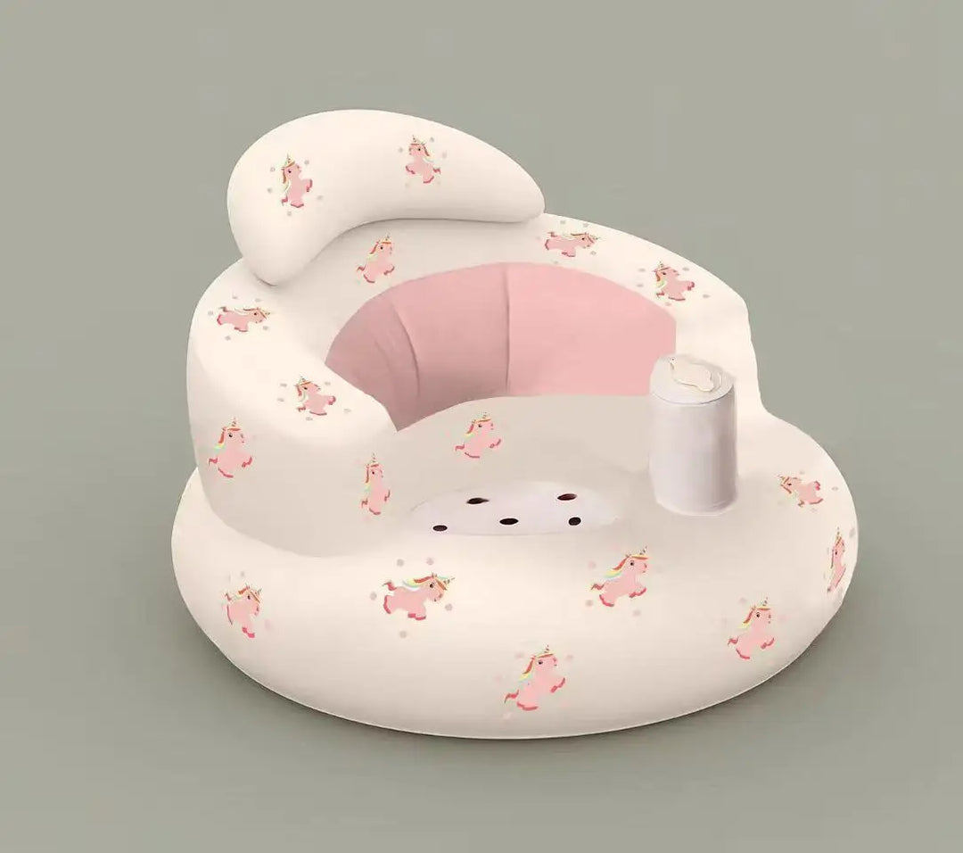 Baby Sofa Inflatable Seat for Babies  Chair with Tray, Built in Air Pump Infant Back Support Sofa Toddler Chair for Sitting Up