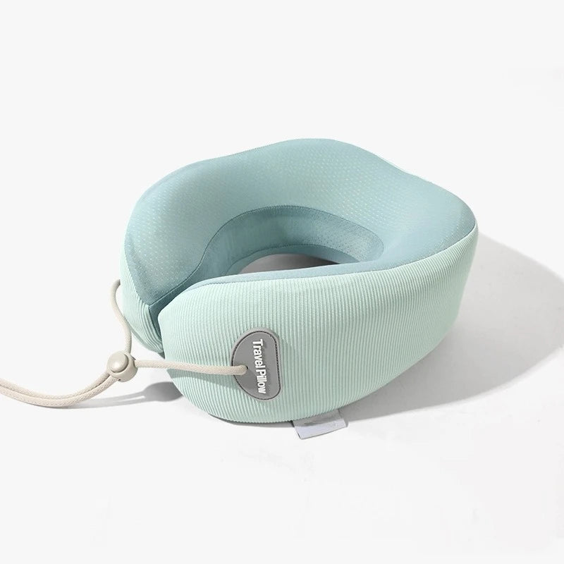 Kid's U-Shaped Memory Foam Neck Pillow for Naps Travel Slow Rebound 360° Support Neck Pillow with Removable Cover for Children