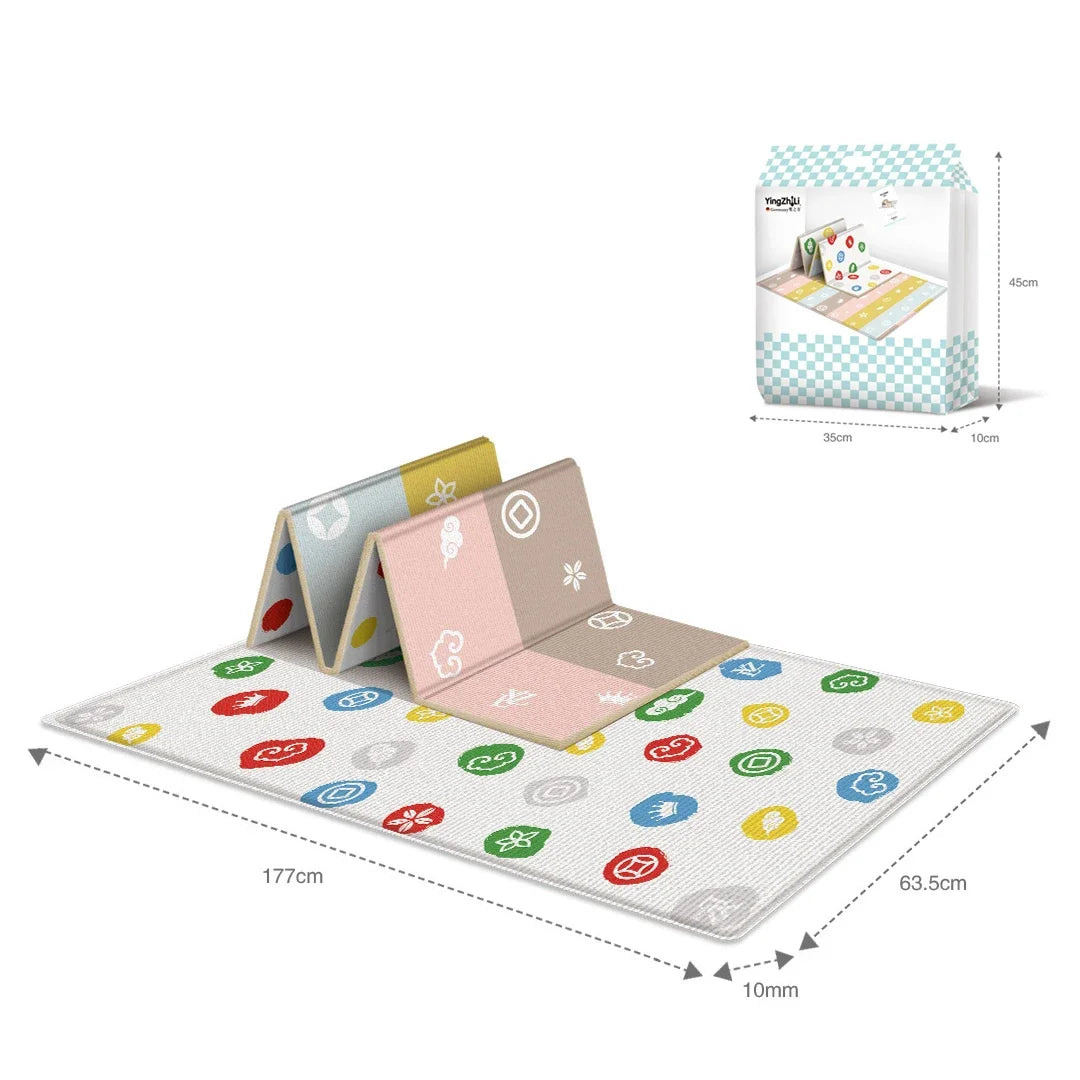 97*177cm Baby Play Mat Foldable Children Carpet Double-Sided Pattern Kid Room Carpet Educational Activity Surface Easy to Carry