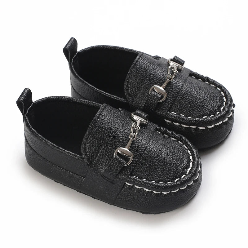 Spring And Autumn British Style Baby Leather Shoes 0-12 Months Old Baby Soft Sole Casual Walking Shoes