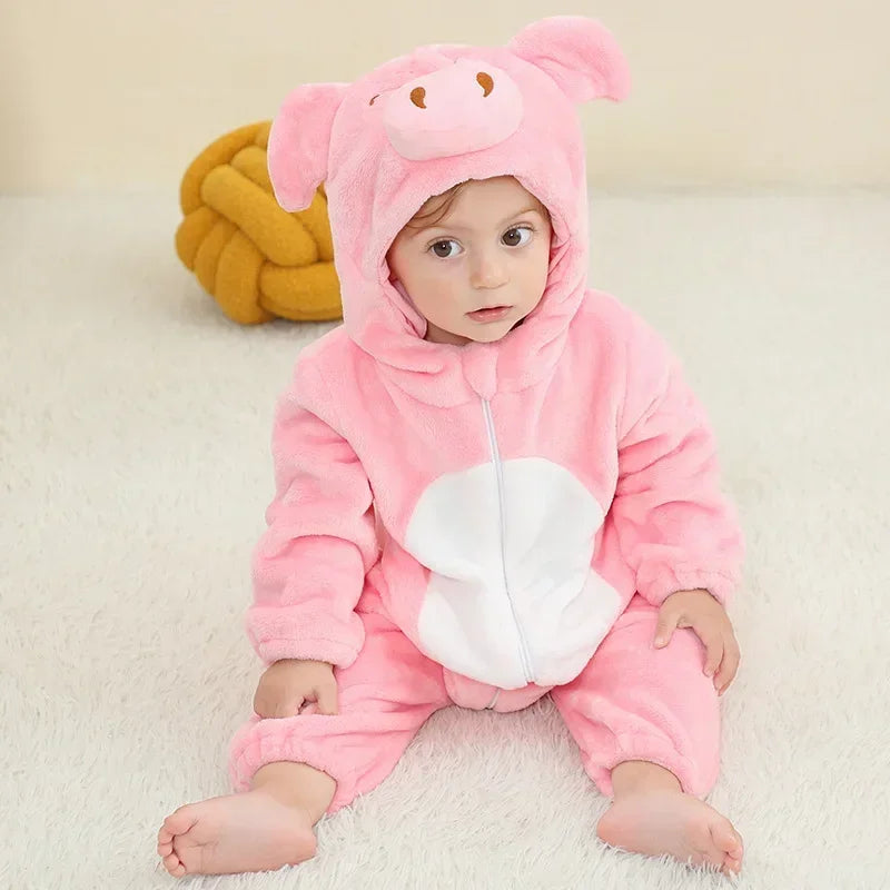 Baby Rompers Winter Kigurumi Lion Costume For Girls Boys Toddler Animal Jumpsuit Infant Clothes Pyjamas Kids Overalls Ropa Bebes