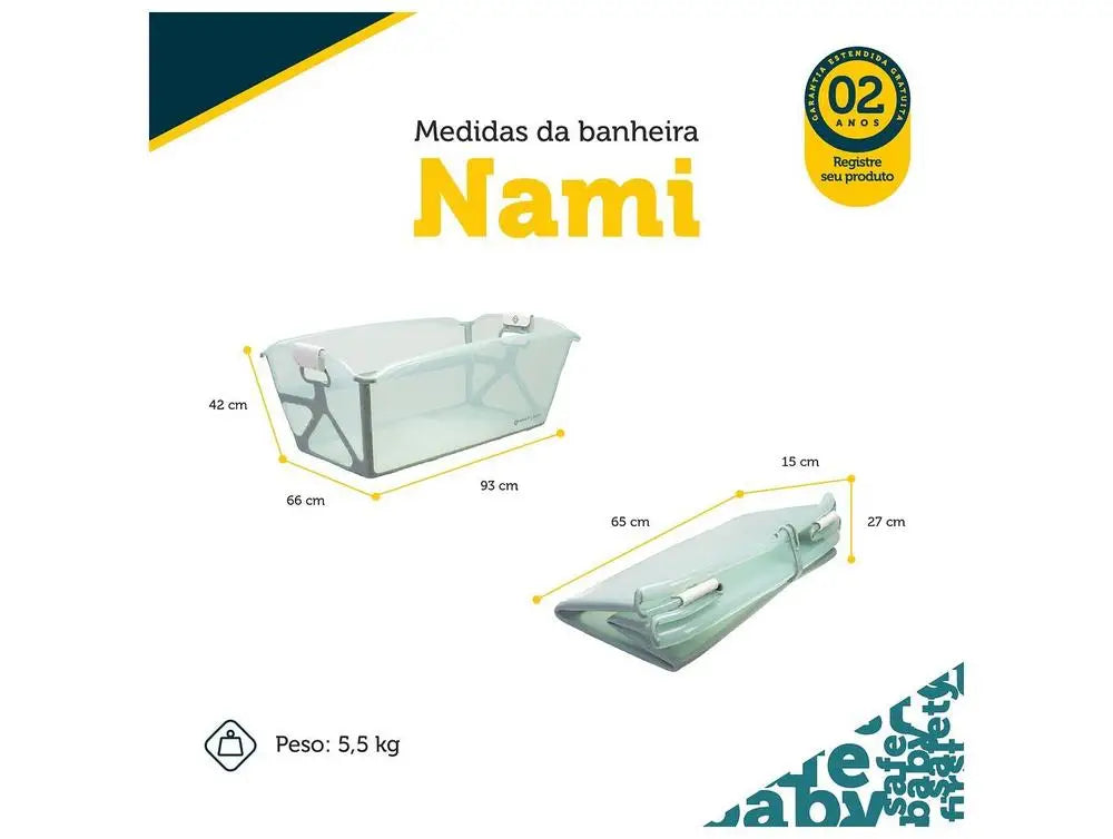Safety 1st Nami Acqua Green Foldable Baby Bathtub, 35L