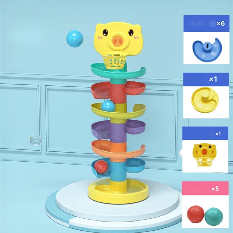 Montessori Rolling Ball Development Game Baby Ball Toy Educational Toys Montessori Activity Stacking Toys For Babies 1 2 3 Years