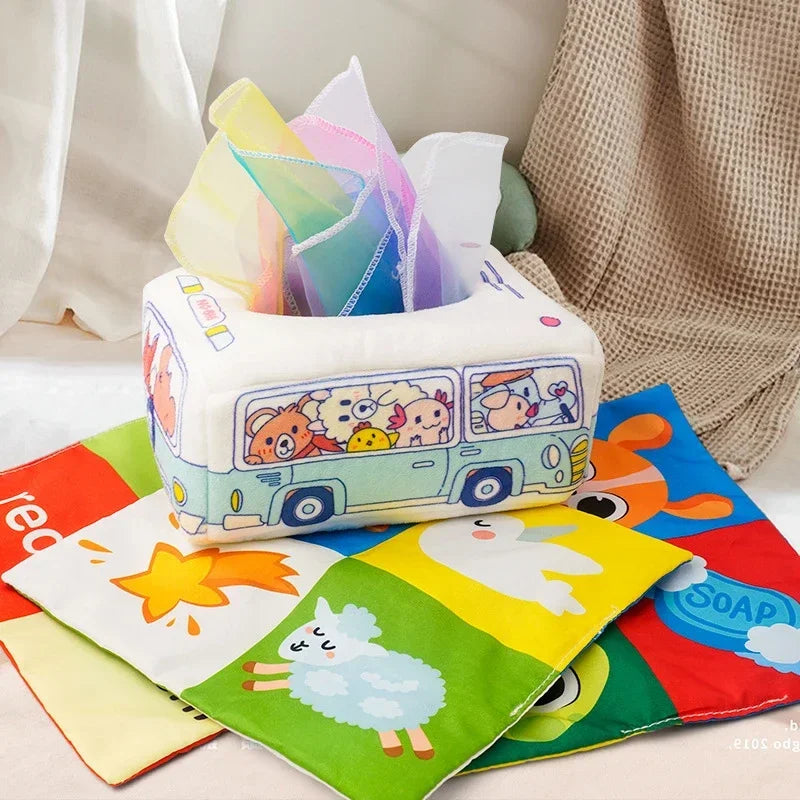 Montessori Toys Magic Tissue Box Baby Educational Learning Activity Sensory Toy for Kids Finger Exercise Busy Board Baby Game