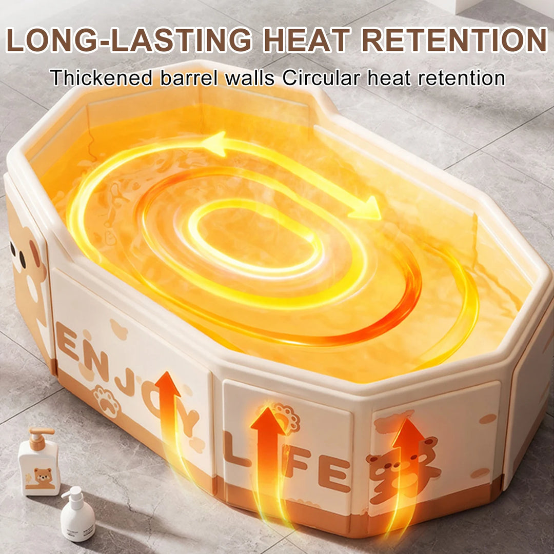 1pc Portable Foldable Bathtub, Large Capacity Collapsible Soaking Tub, Space-Saving Bath Basin for Home Bathroom, 5 Designs