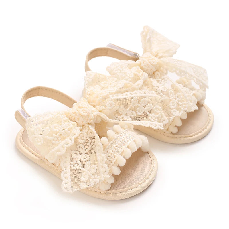 Newborn Baby Girls Mary Jane Flats Cute Bowknot Wedding Dress Shoes Non-Slip First Walkers Embroidery Flower Soft Shoes