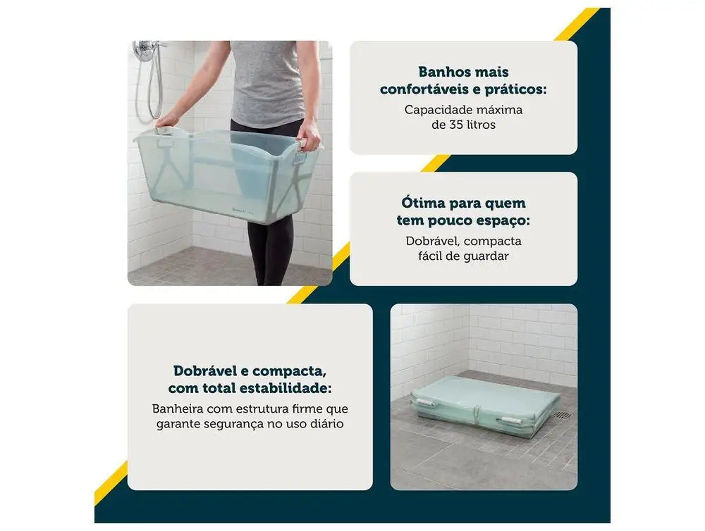 Safety 1st Nami Acqua Green Foldable Baby Bathtub, 35L