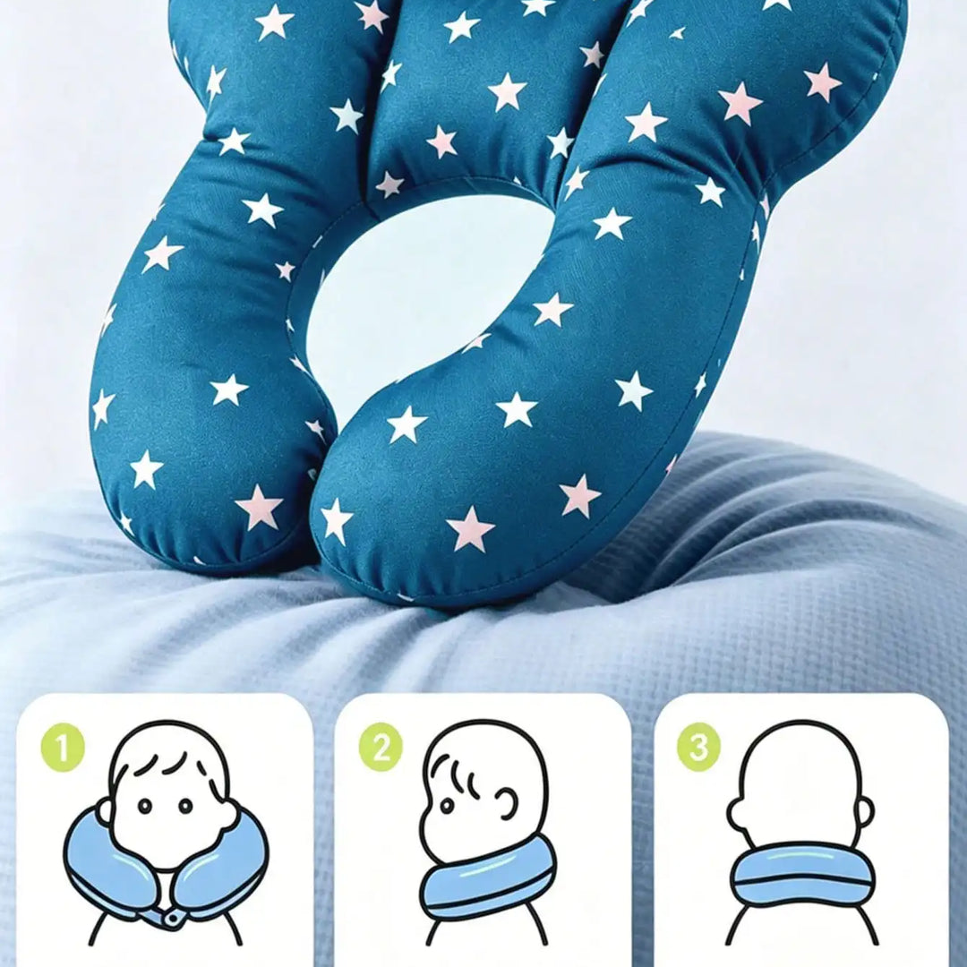 1Pc Baby U-Shaped Pillow, Infant Travel Neck Pillow, Soft-Breathable-Cute Cartoon Pattern, Soft Baby Head Support Cushion, Suitable for Car Seats, Strollers, and Travel