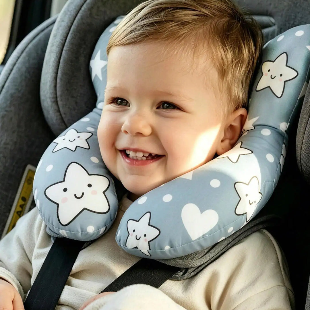 1Pc Baby U-Shaped Pillow, Infant Travel Neck Pillow, Soft-Breathable-Cute Cartoon Pattern, Soft Baby Head Support Cushion, Suitable for Car Seats, Strollers, and Travel