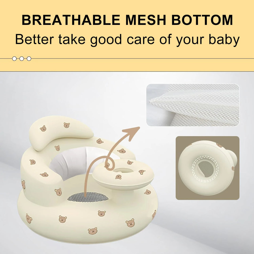 Baby Sofa Inflatable Seat for Babies  Chair with Tray, Built in Air Pump Infant Back Support Sofa Toddler Chair for Sitting Up