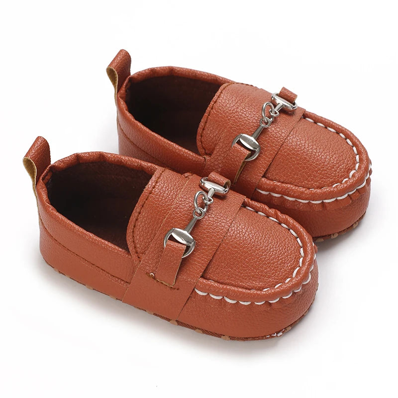 Spring And Autumn British Style Baby Leather Shoes 0-12 Months Old Baby Soft Sole Casual Walking Shoes