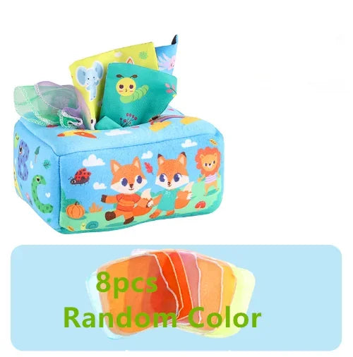 Montessori Toys Magic Tissue Box Baby Educational Learning Activity Sensory Toy for Kids Finger Exercise Busy Board Baby Game