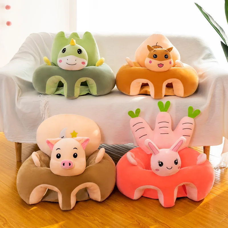 Cute Cartoon Animal Baby Sofa Chair Soft Plush Infant Support Seat Rest Sofa Comfortable Stuffed Doll Kids Toddler Chair Seats