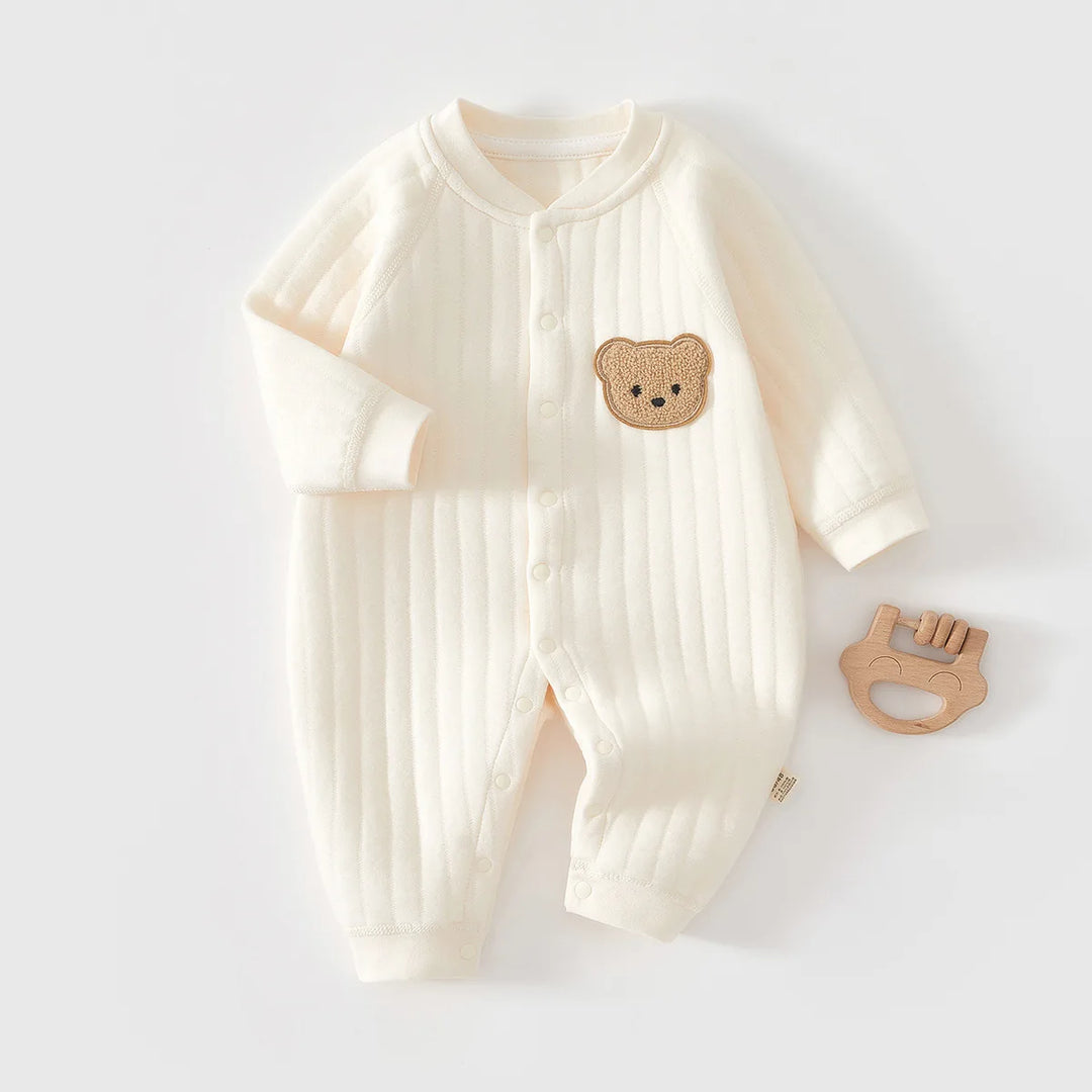 Baby Cotton Romper Suit Winter Warm Underwear Pure Cotton No-seam Base Layer Clothes Thermal Bib Overalls for Newborn Babies